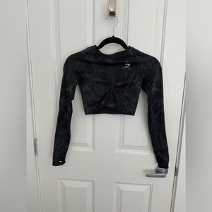 GYMSHARK Adapt Camo Seamless Long Sleeve Crop top